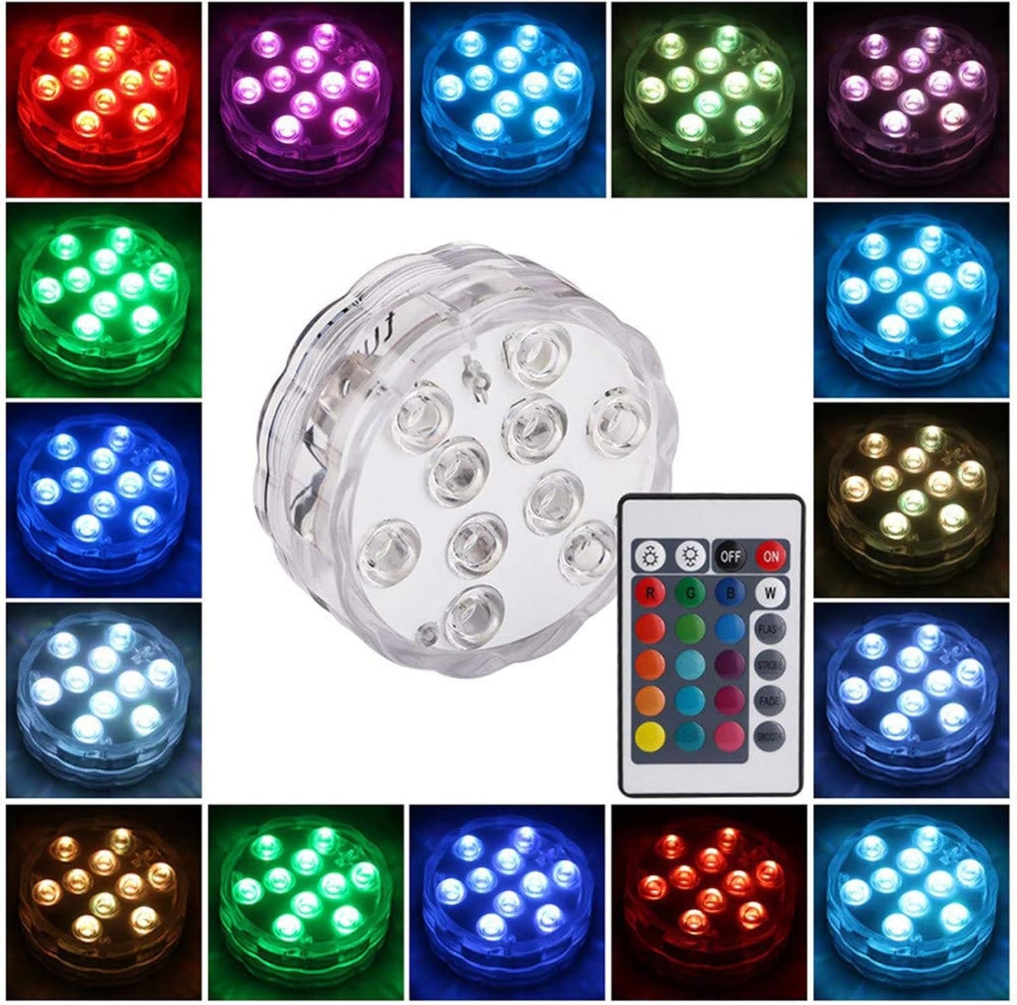 Luz LED Submersível Multicolor – Decoração Brilhante e à Prova de Água