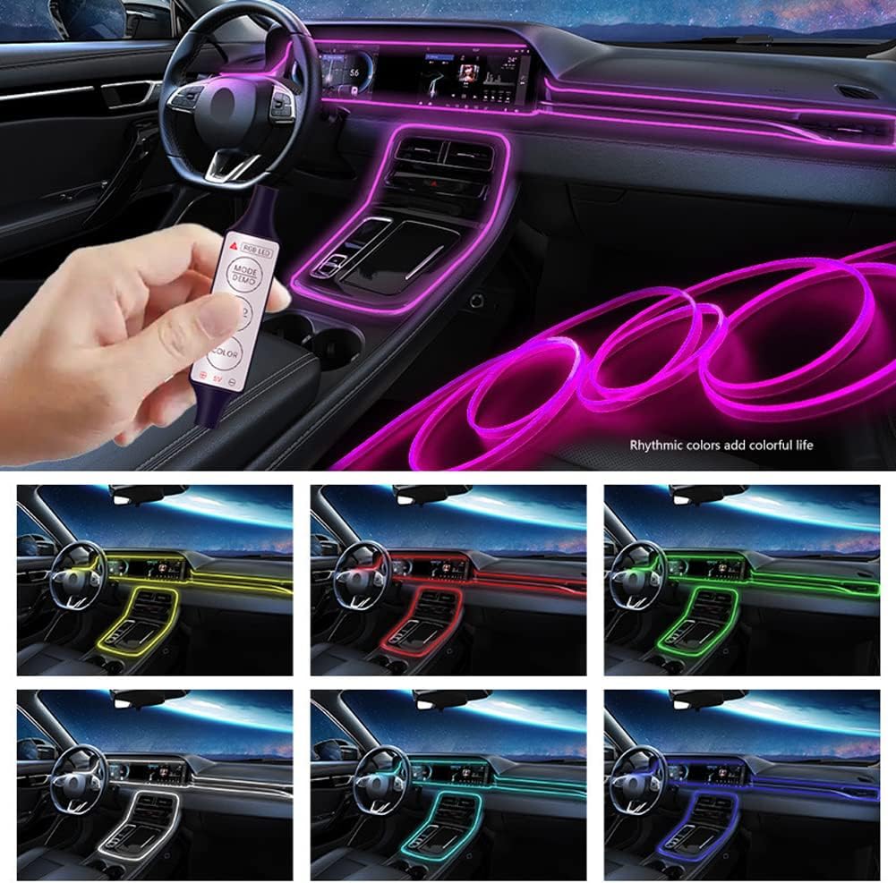 Tira LED RGB para Carro – 7 Cores, 3m, USB