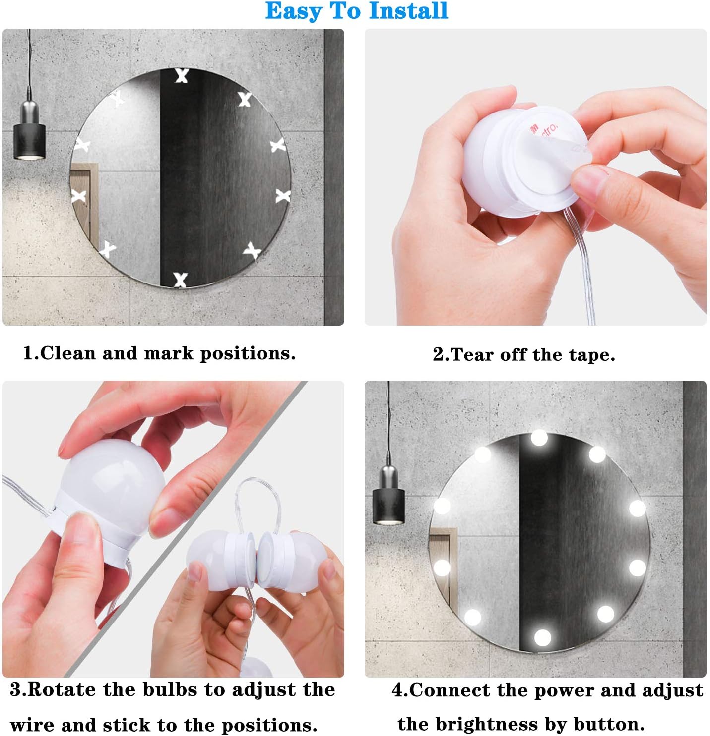 Lâmpadas LED para Espelho – Kit com 10 Unidades