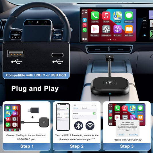 Adaptador Sem Fio CarPlay para iPhone