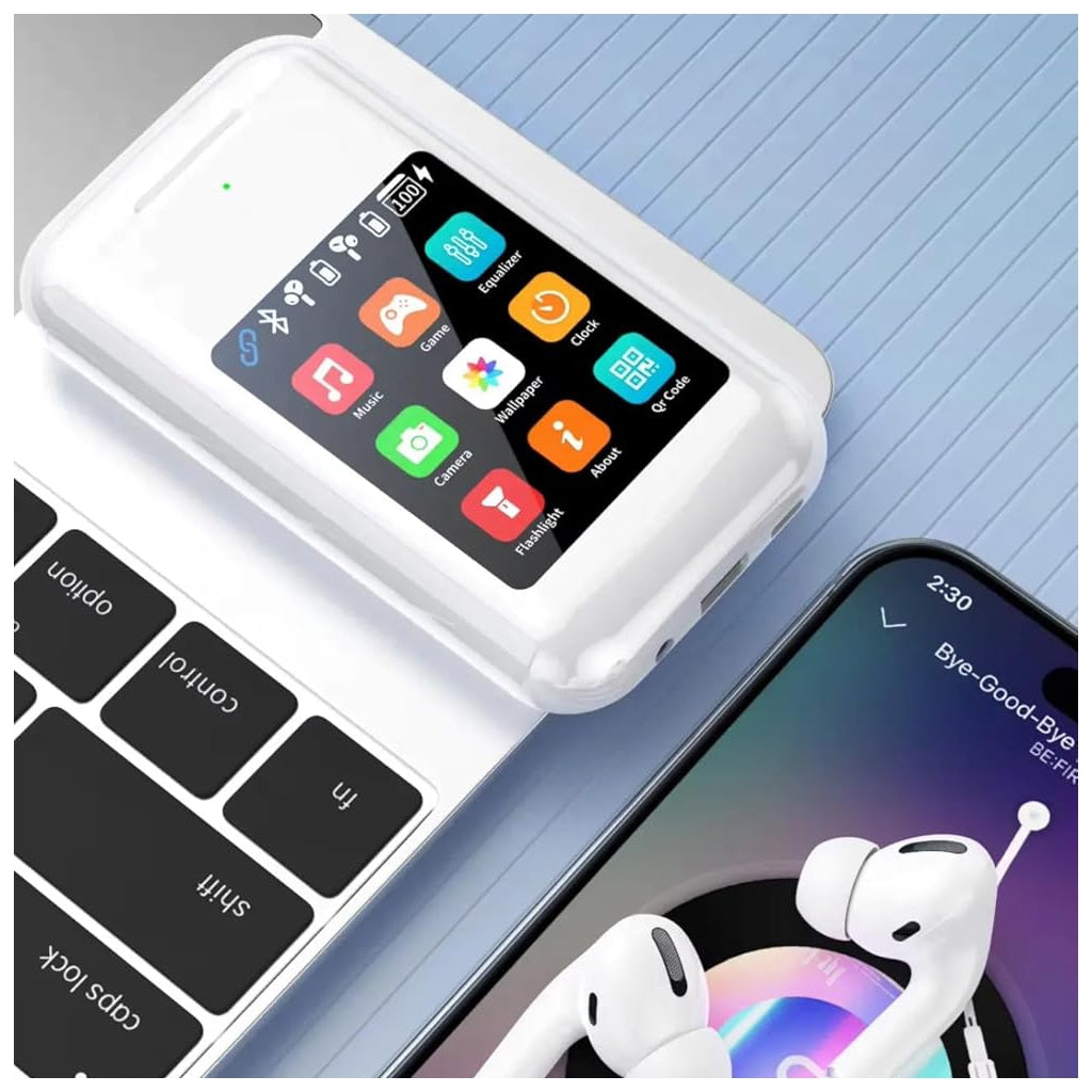 Auriculares Bluetooth com Ecrã Touch e Caixa Powerbank