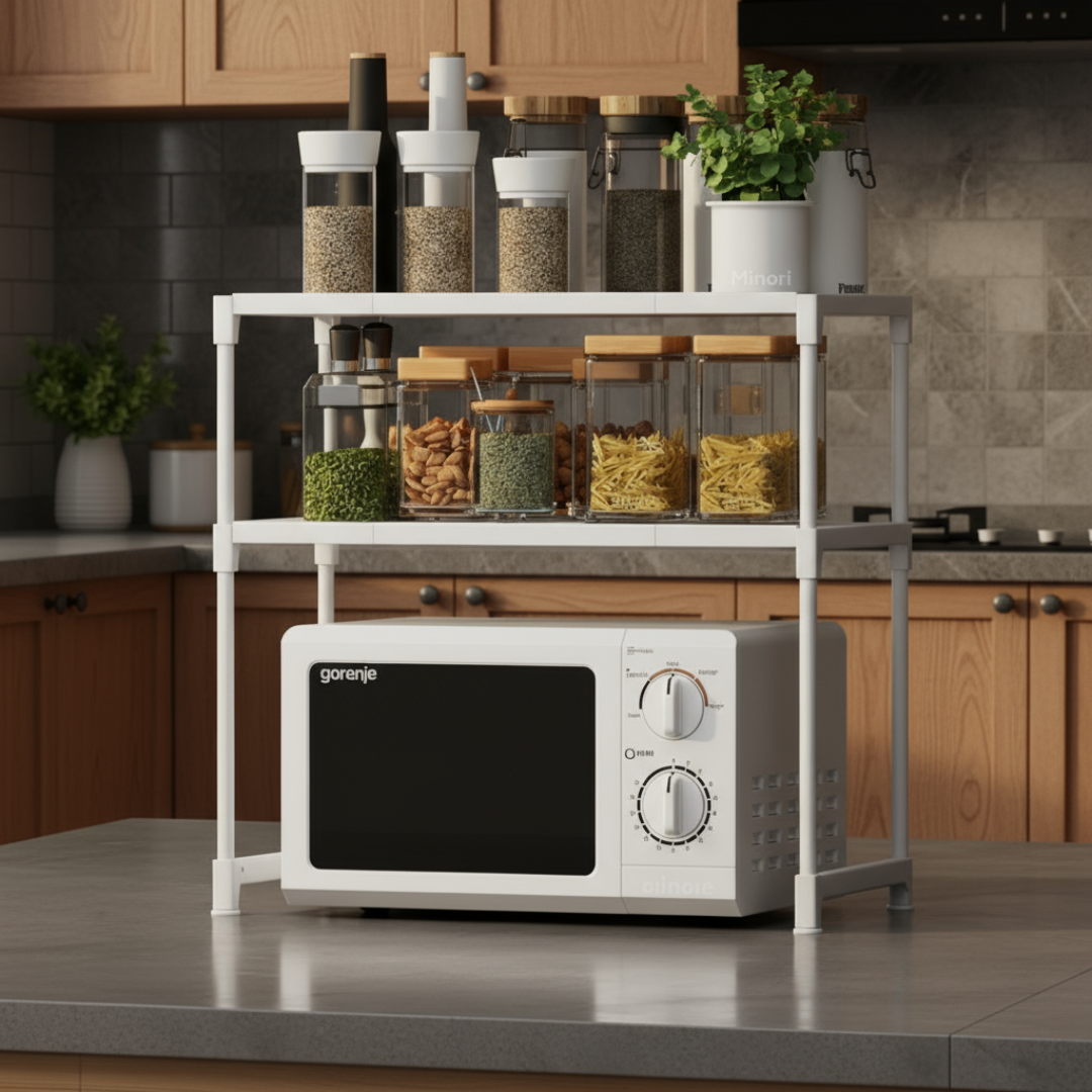 Estante Extensível para Micro-ondas – 3 Níveis