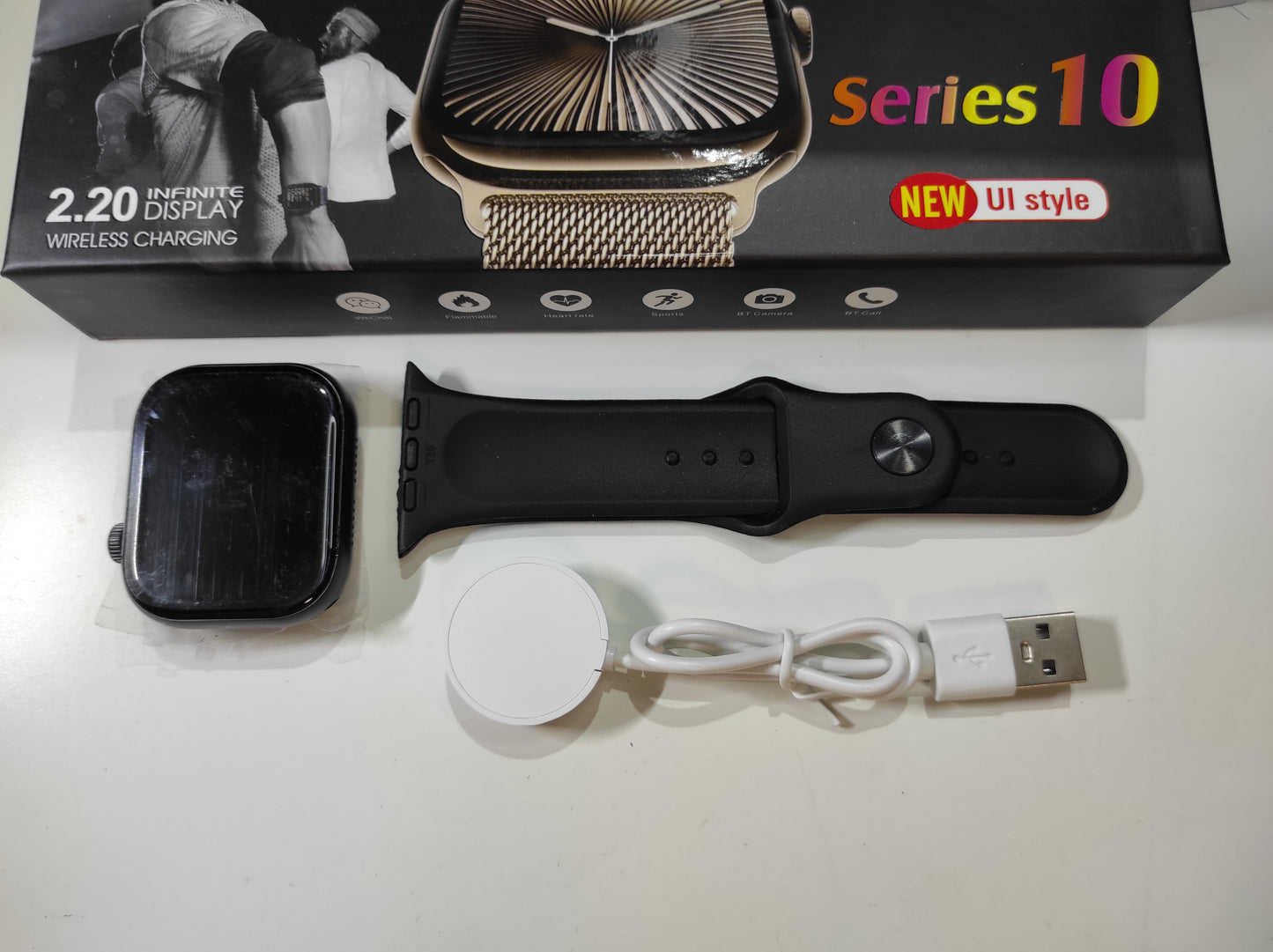 Smartwatch Série 10 com Ecrã de 2.2” – Preto