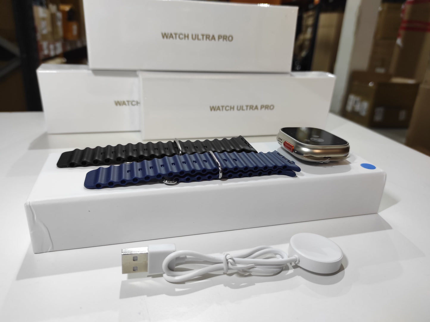 Smartwatch Ultra Pro com 2 Braceletes (Preto + Azul)