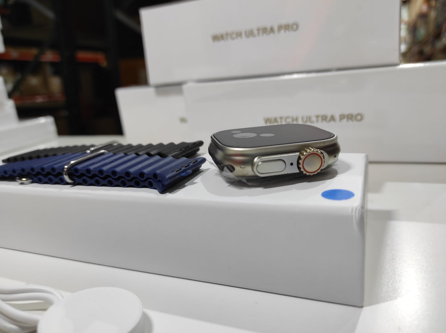 Smartwatch Ultra Pro com 2 Braceletes (Preto + Azul)