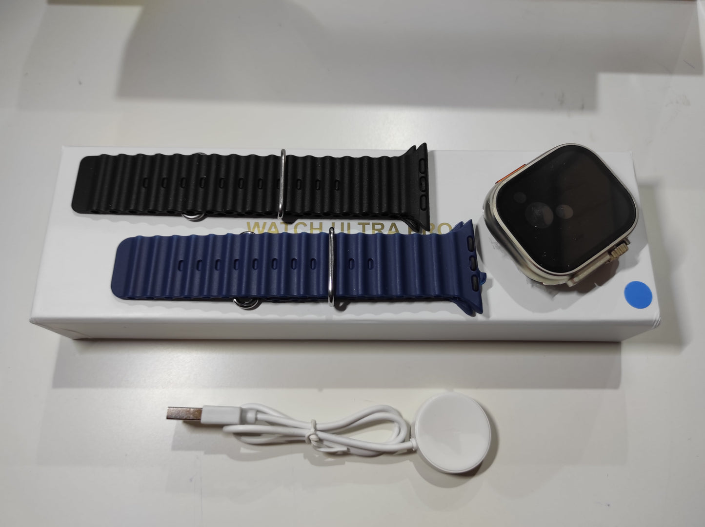 Smartwatch Ultra Pro com 2 Braceletes (Preto + Azul)
