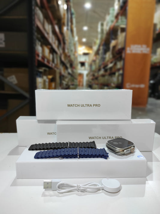 Smartwatch Ultra Pro com 2 Braceletes (Preto + Azul)