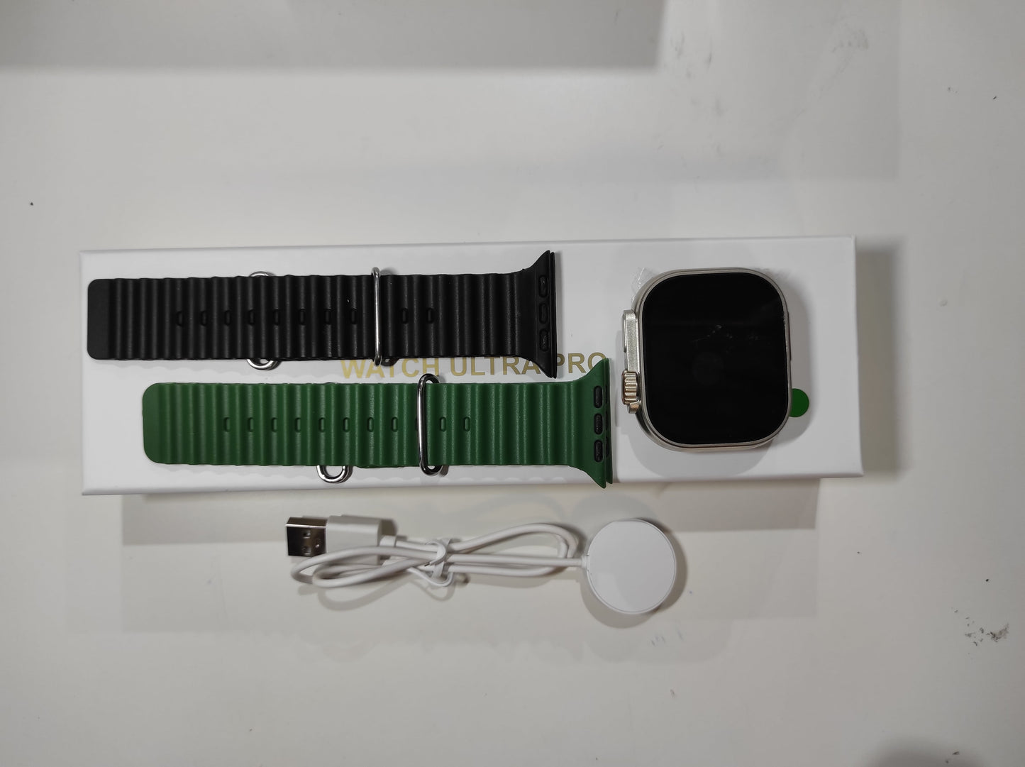 Smartwatch Ultra Pro com 2 Braceletes (Preto + Verde)