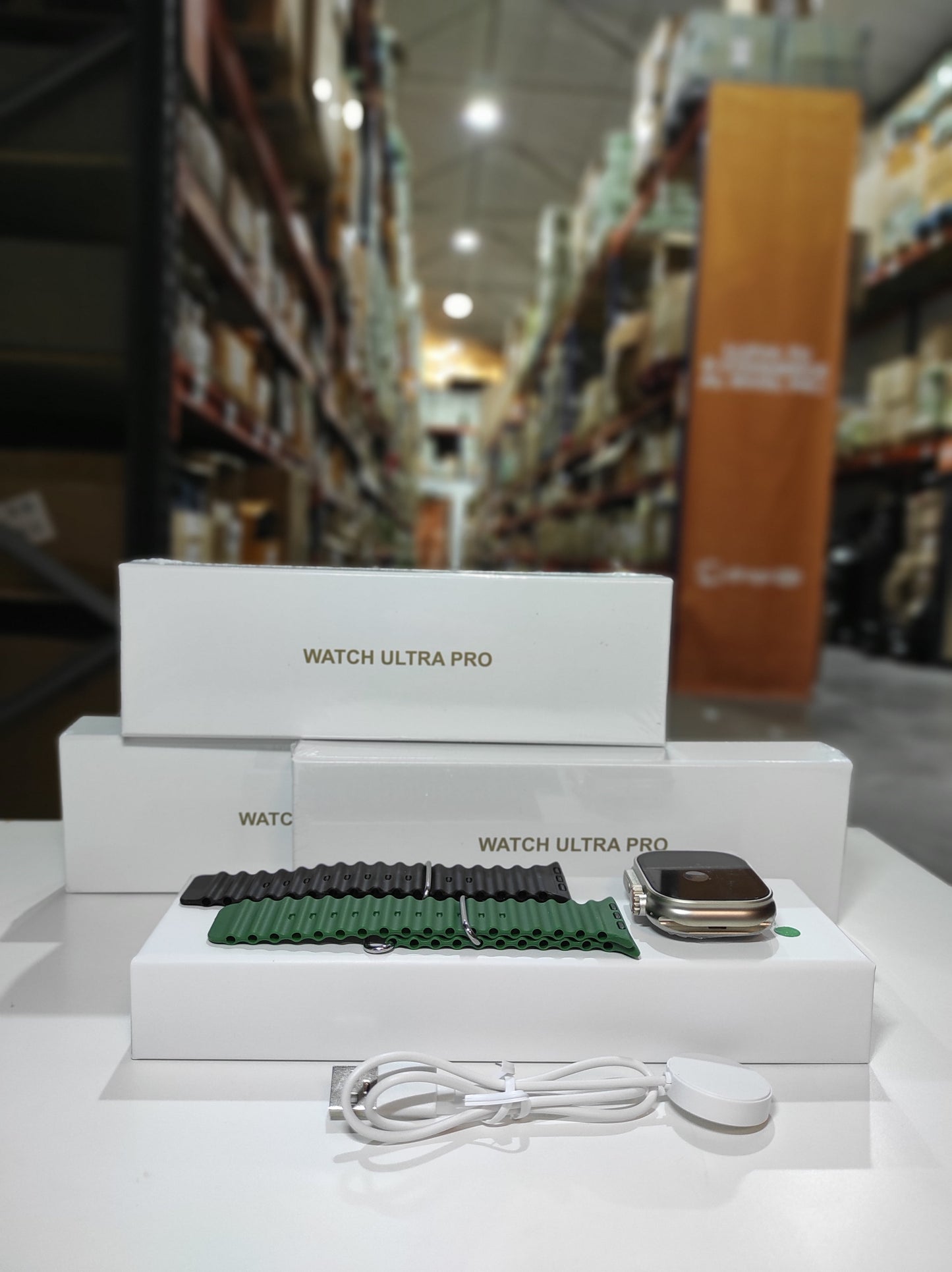 Smartwatch Ultra Pro com 2 Braceletes (Preto + Verde)