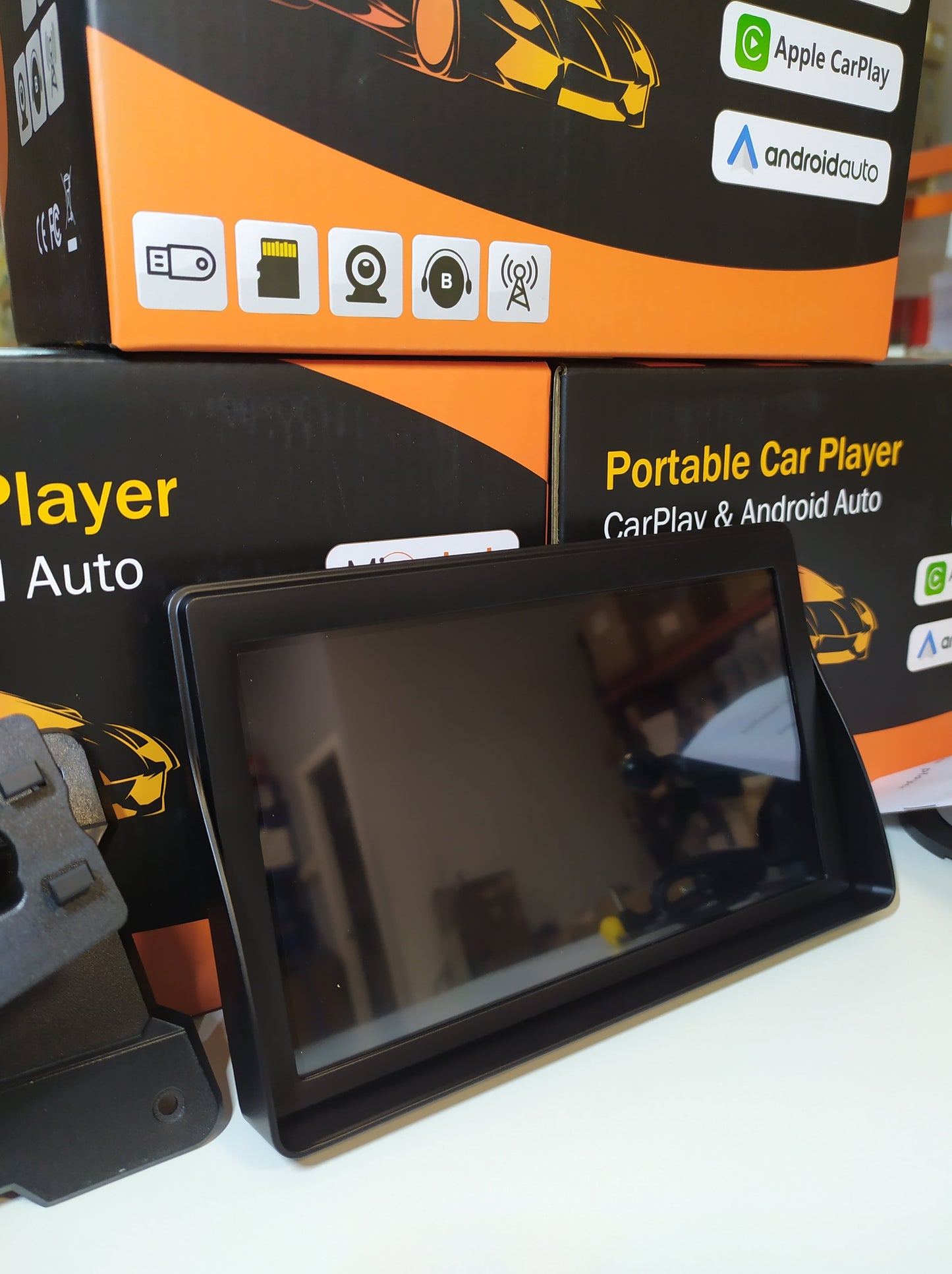 Ecrã Portátil 7” para Carro – CarPlay e Android Auto