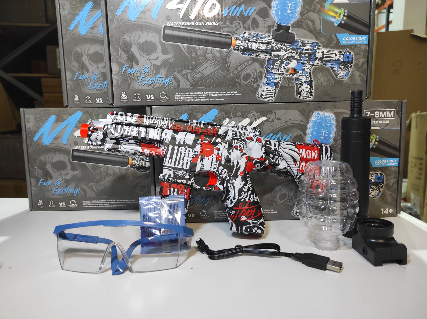 Pistola M416 Hidrogel com 20.000 Munições + Óculos