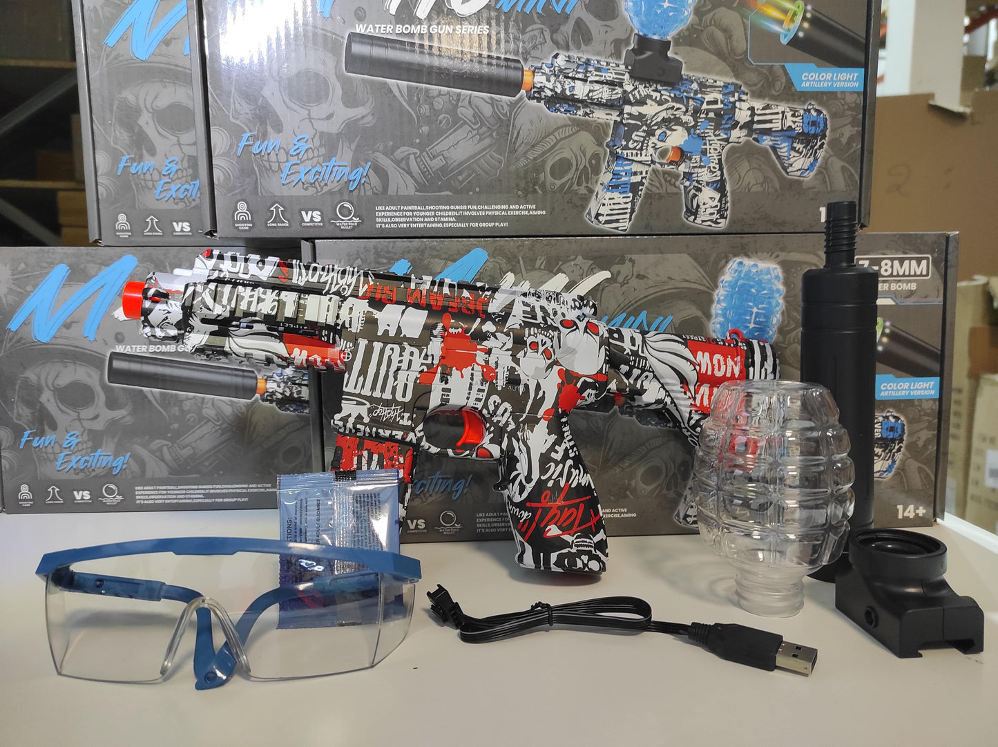 Pistola M416 Hidrogel com 20.000 Munições + Óculos