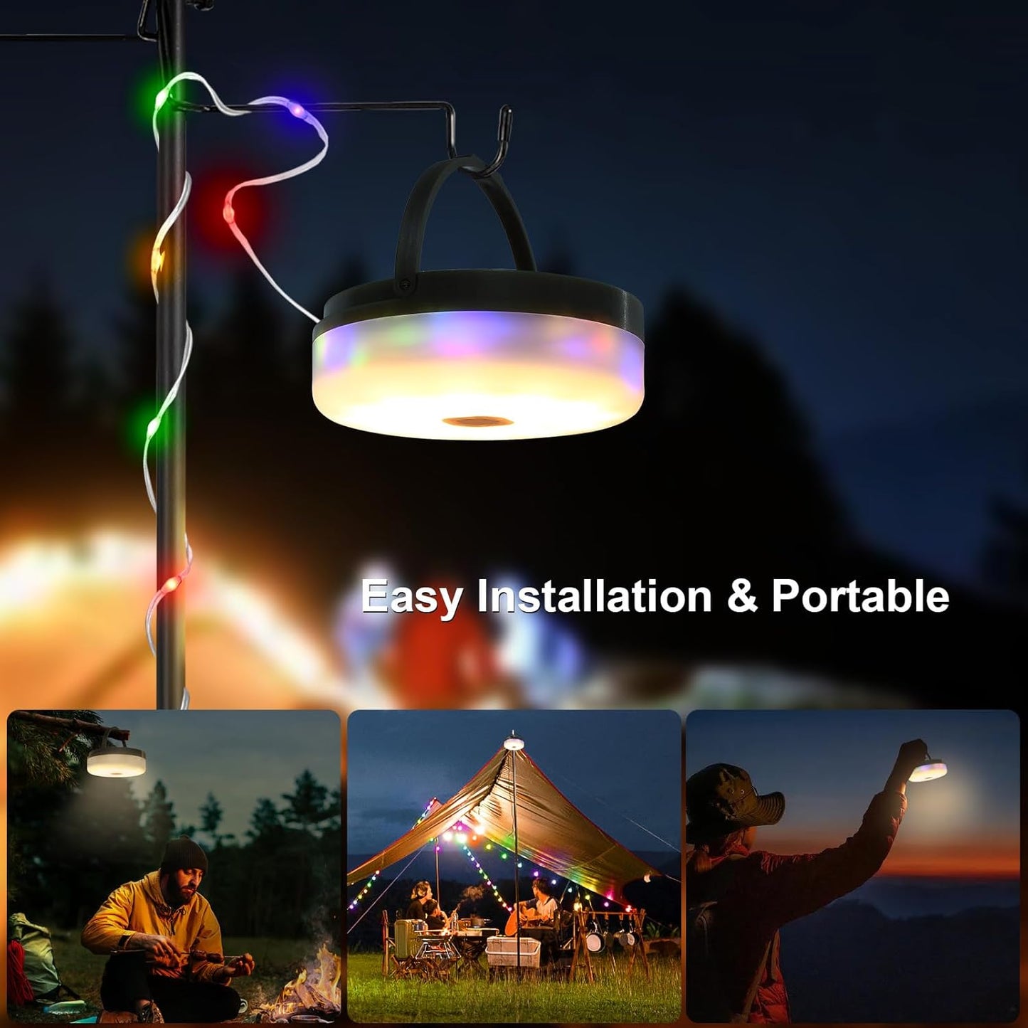 Cordão de Luzes LED RGB 10 Metros – Ideal para Campismo e Decoração