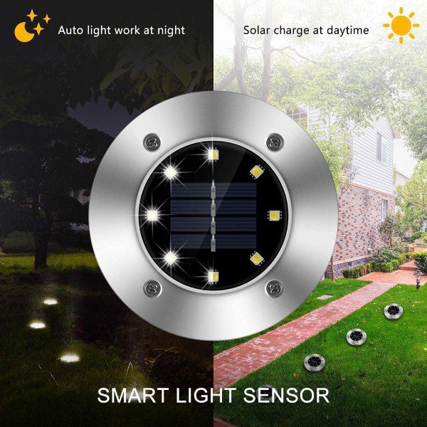 Luz Solar de Solo para Jardim – Pack de 6