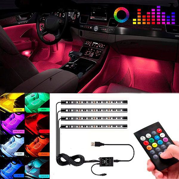 Luzes Led RGB para Carro Usb8