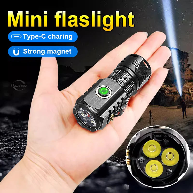 Mini Lanterna LED Ultra Potente – 30.000 Lumens