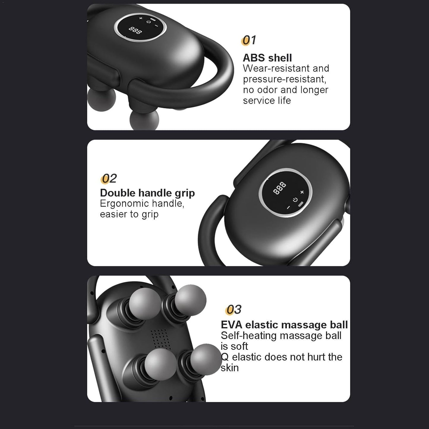 Massajador Muscular Portátil de 4 Cabeças