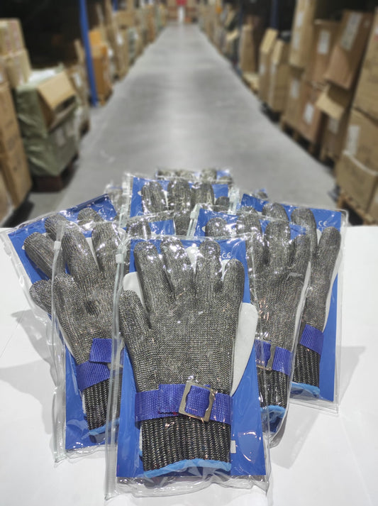 Luva de Aço Inoxidável Resistente a Cortes