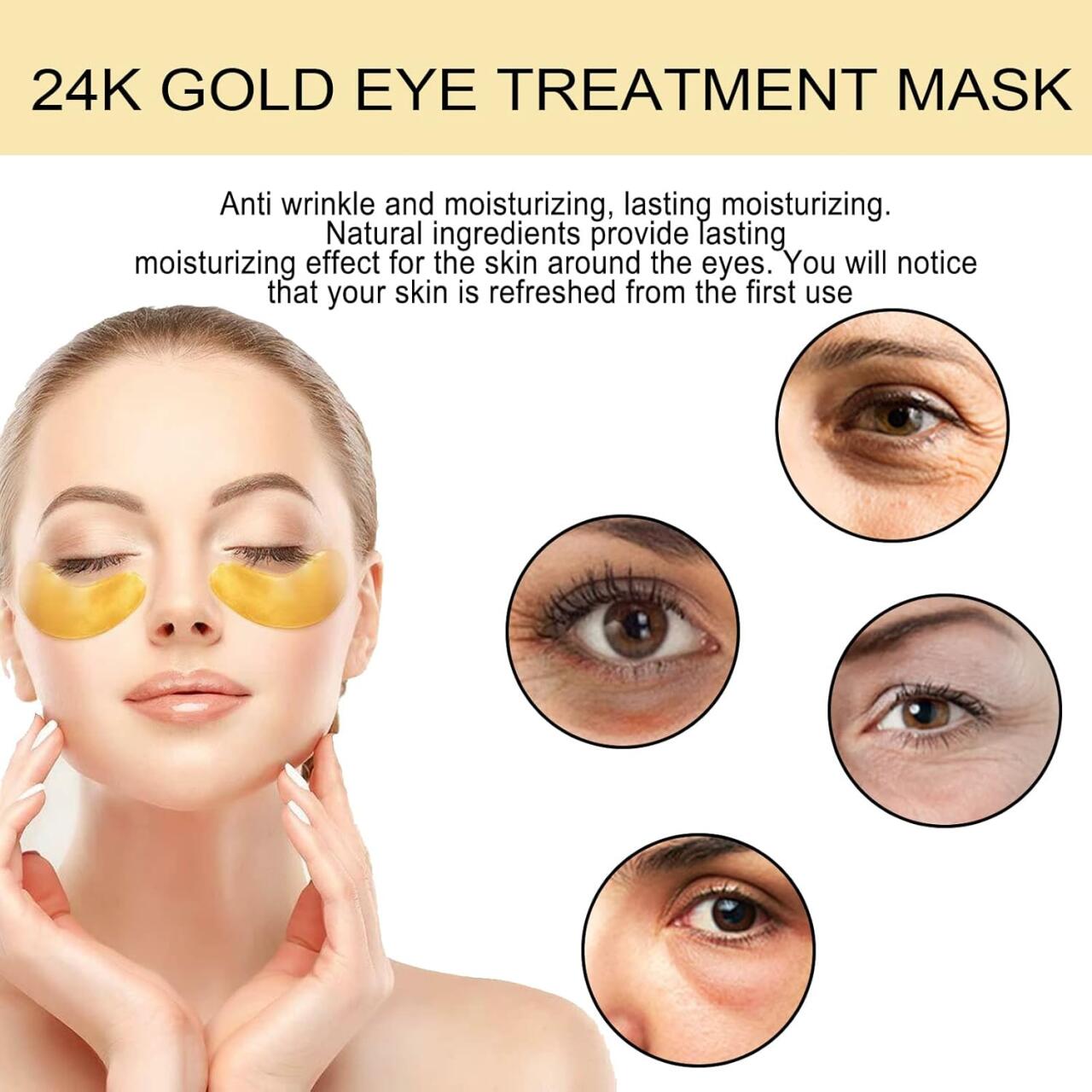 Adesivos de Ouro 24K para Olhos – 60 Unidades