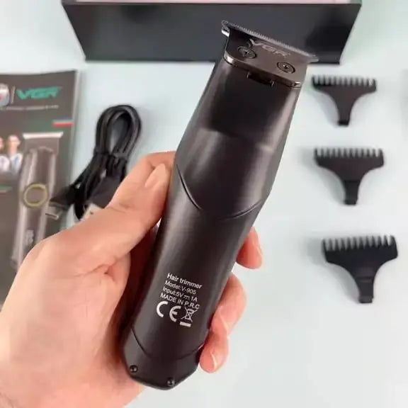VGR V-905 Máquina Profissional de Corte de Cabelo e Barba – Trimmer de Precisão com Lâmina em T e 3 Velocidades