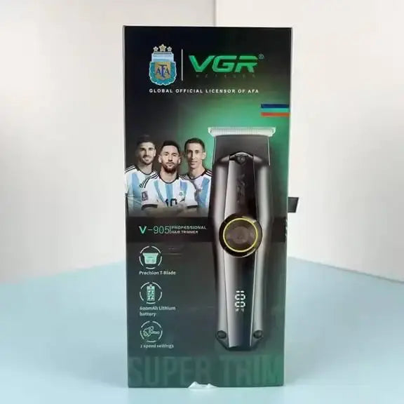 VGR V-905 Máquina Profissional de Corte de Cabelo e Barba – Trimmer de Precisão com Lâmina em T e 3 Velocidades
