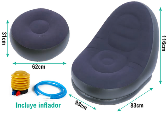 Poltrona Insuflável com Descanso de Pés