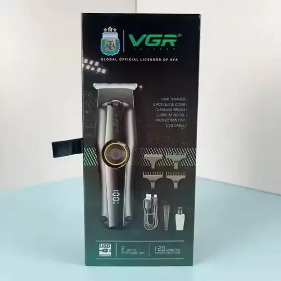 VGR V-905 Máquina Profissional de Corte de Cabelo e Barba – Trimmer de Precisão com Lâmina em T e 3 Velocidades
