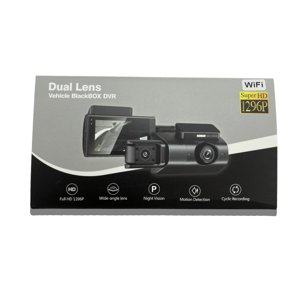 Câmara Dual Blackbox DVR 1296p com Ecrã LCD 3" LTPS
