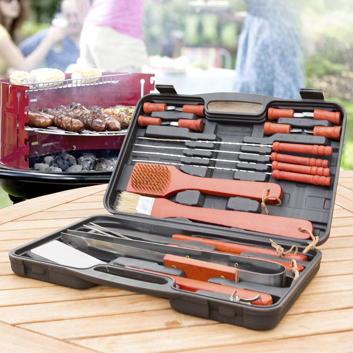 Estojo para Churrasco InnovaGoods Barbecase 18 Peças
