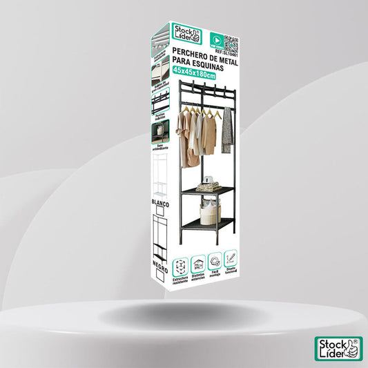 Cabideiro Metálico de Canto