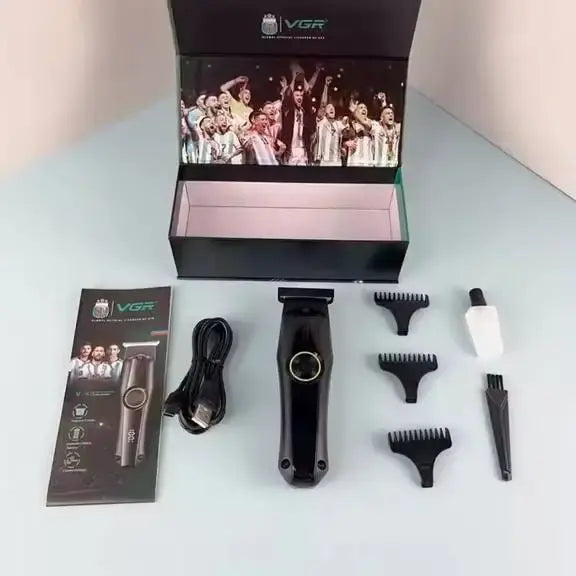 VGR V-905 Máquina Profissional de Corte de Cabelo e Barba – Trimmer de Precisão com Lâmina em T e 3 Velocidades