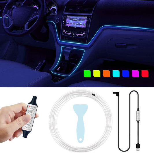 Tira LED RGB para Carro – 7 Cores, 3m, USB