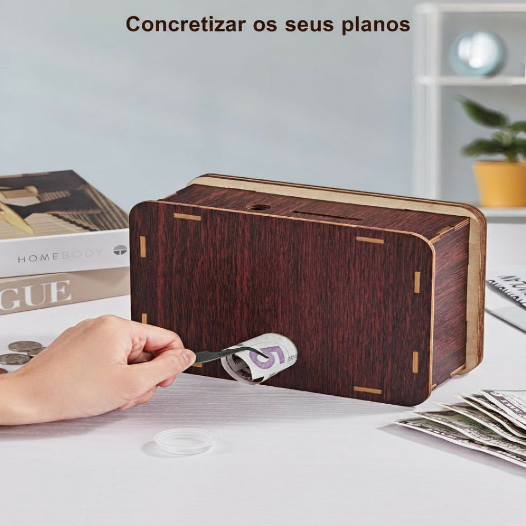 Mealheiro de Madeira com Contador