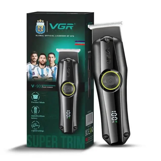 VGR V-905 Máquina Profissional de Corte de Cabelo e Barba – Trimmer de Precisão com Lâmina em T e 3 Velocidades