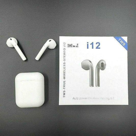 Auriculares i12 TWS Branco | Bluetooth 5.0, Toque e Smart Sensor