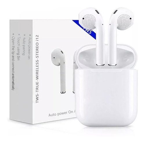 Auriculares i12 TWS Branco | Bluetooth 5.0, Toque e Smart Sensor