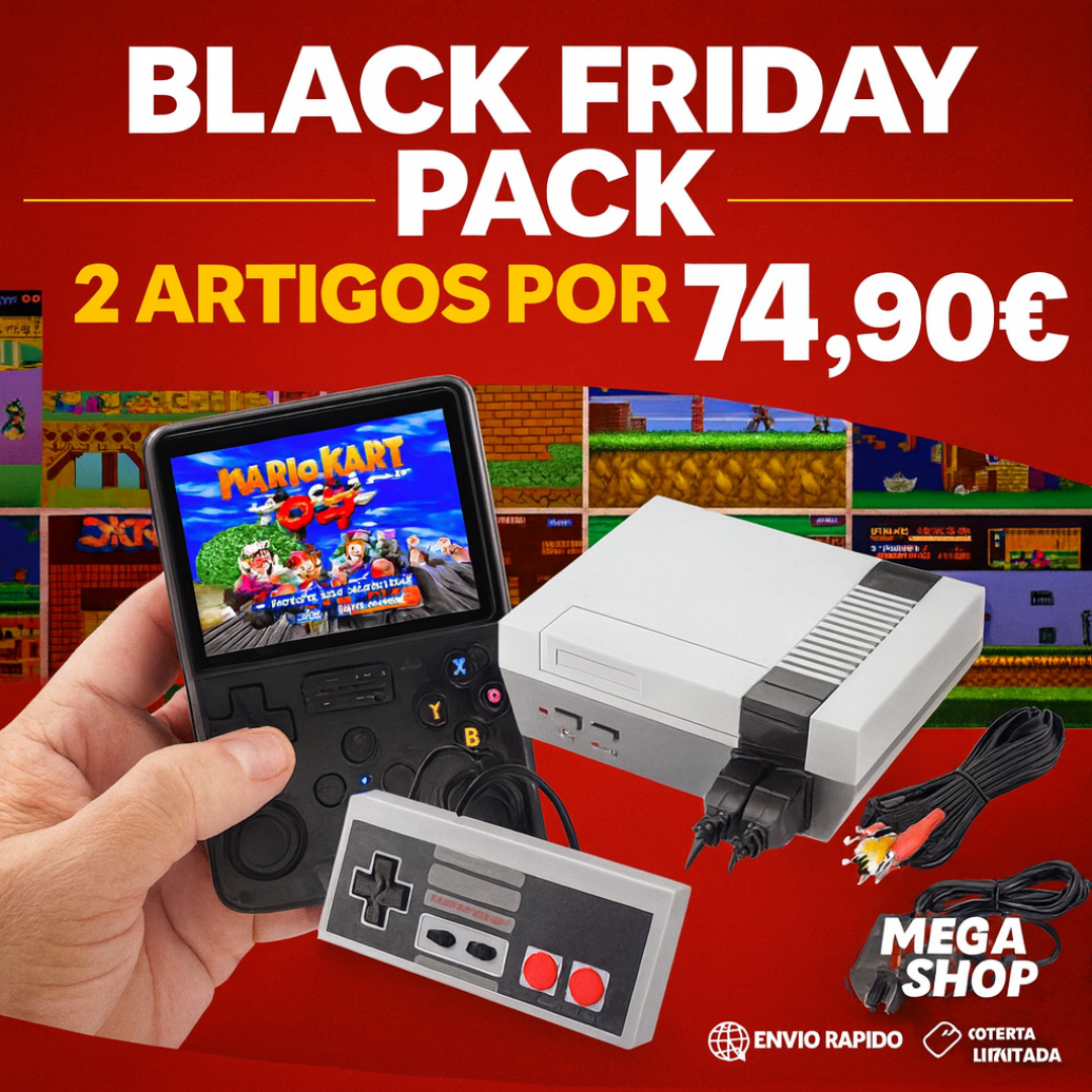 PACKS BLACK FRIDAY – Consola RETROMEGA + Gadget à Escolha (2 artigos por 74,90€)