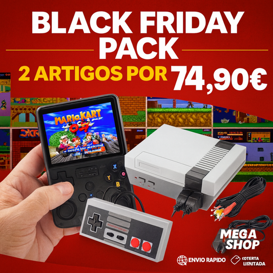 PACKS BLACK FRIDAY – Consola RETROMEGA + Gadget à Escolha (2 artigos por 74,90€)