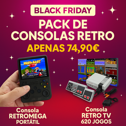 PACKS BLACK FRIDAY – Consola RETROMEGA + Gadget à Escolha (2 artigos por 74,90€)