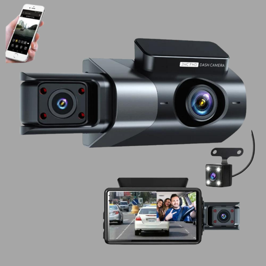 Câmara Dual Blackbox DVR 1296p com Ecrã LCD 3" LTPS