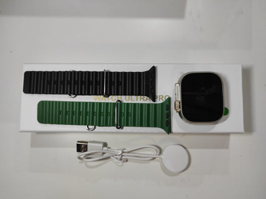Smartwatch Ultra Pro com 2 Braceletes (Preto + Verde)
