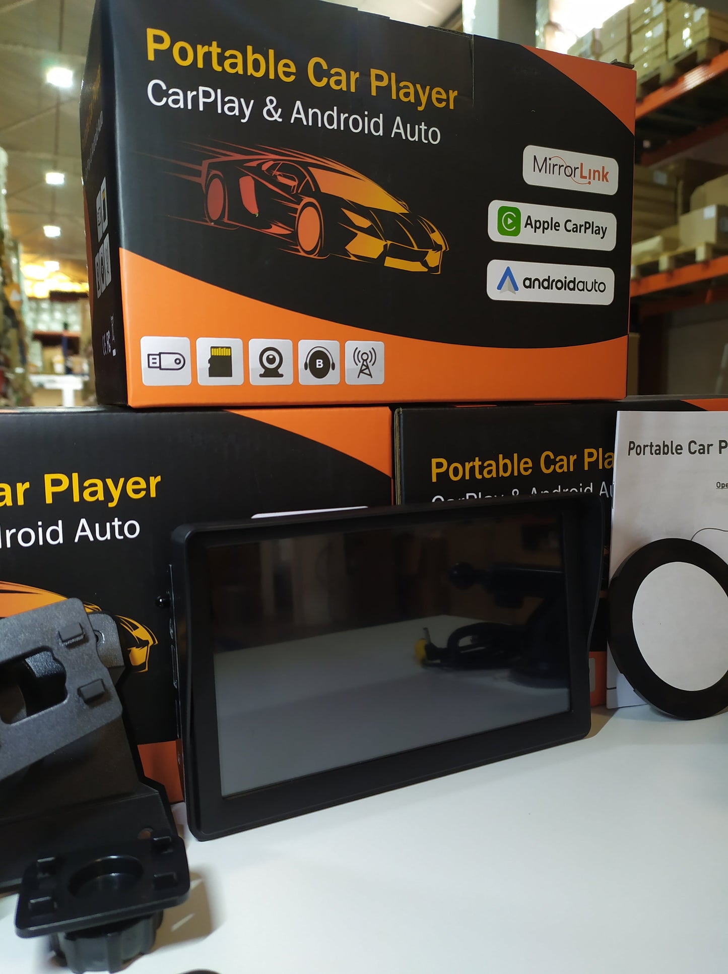 Ecrã Portátil 7” para Carro – CarPlay e Android Auto