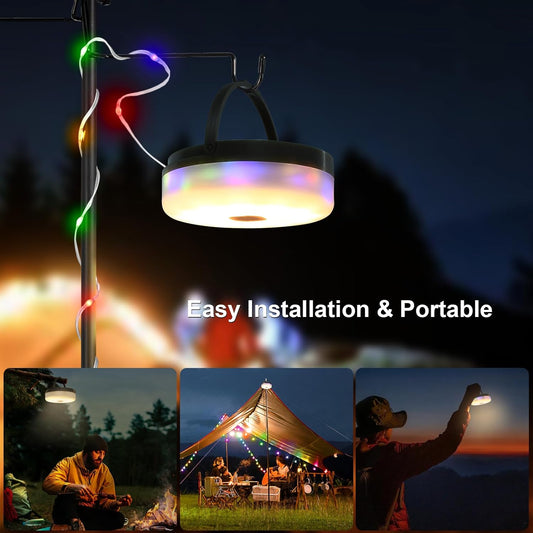 Cordão de Luzes LED RGB 10 Metros – Ideal para Campismo e Decoração