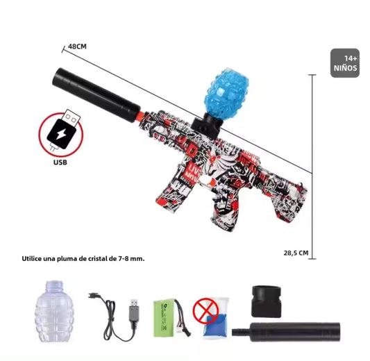 Pistola M416 Hidrogel com 20.000 Munições + Óculos