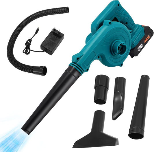 Soprador e Aspirador Elétrico com 2 Baterias Recarregáveis