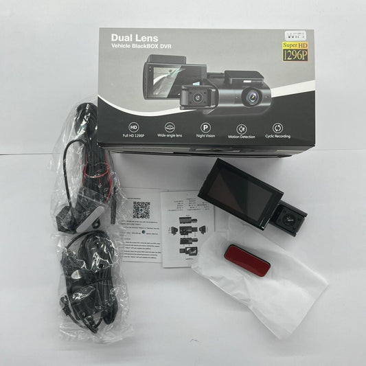 Câmara Dual Blackbox DVR 1296p com Ecrã LCD 3" LTPS