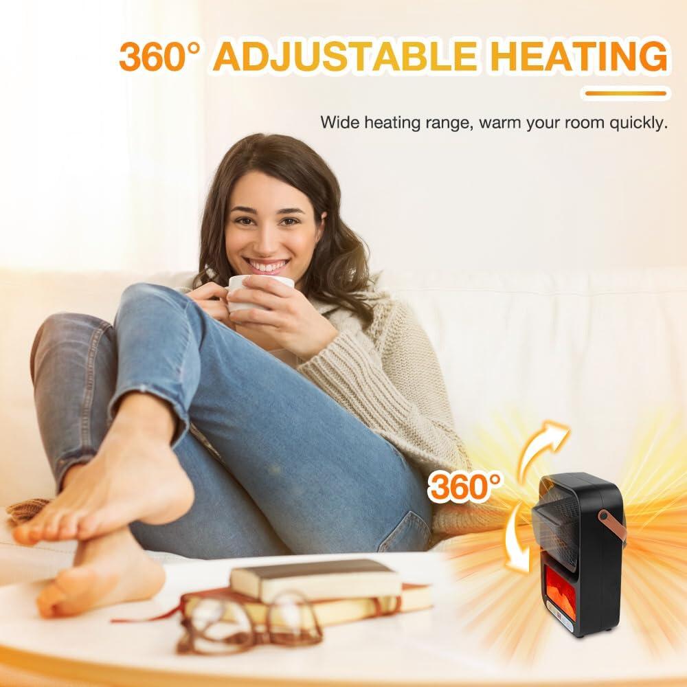 Mini Aquecedor Elétrico Portátil com Comando – Calor Rápido e Seguro