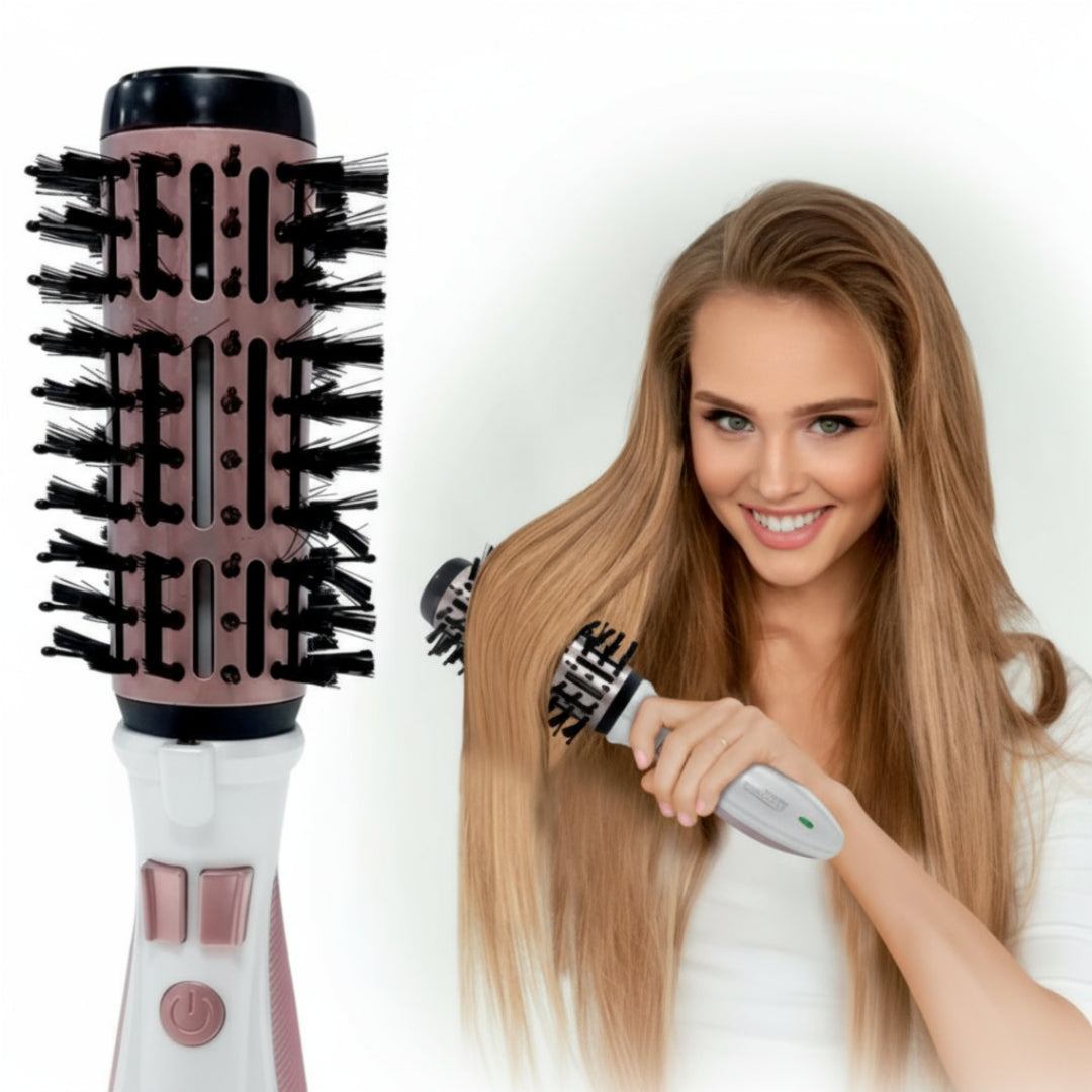 Escova Rotativa Recarregável – Alisa, Dá Volume e Brilho sem Danificar o Cabelo