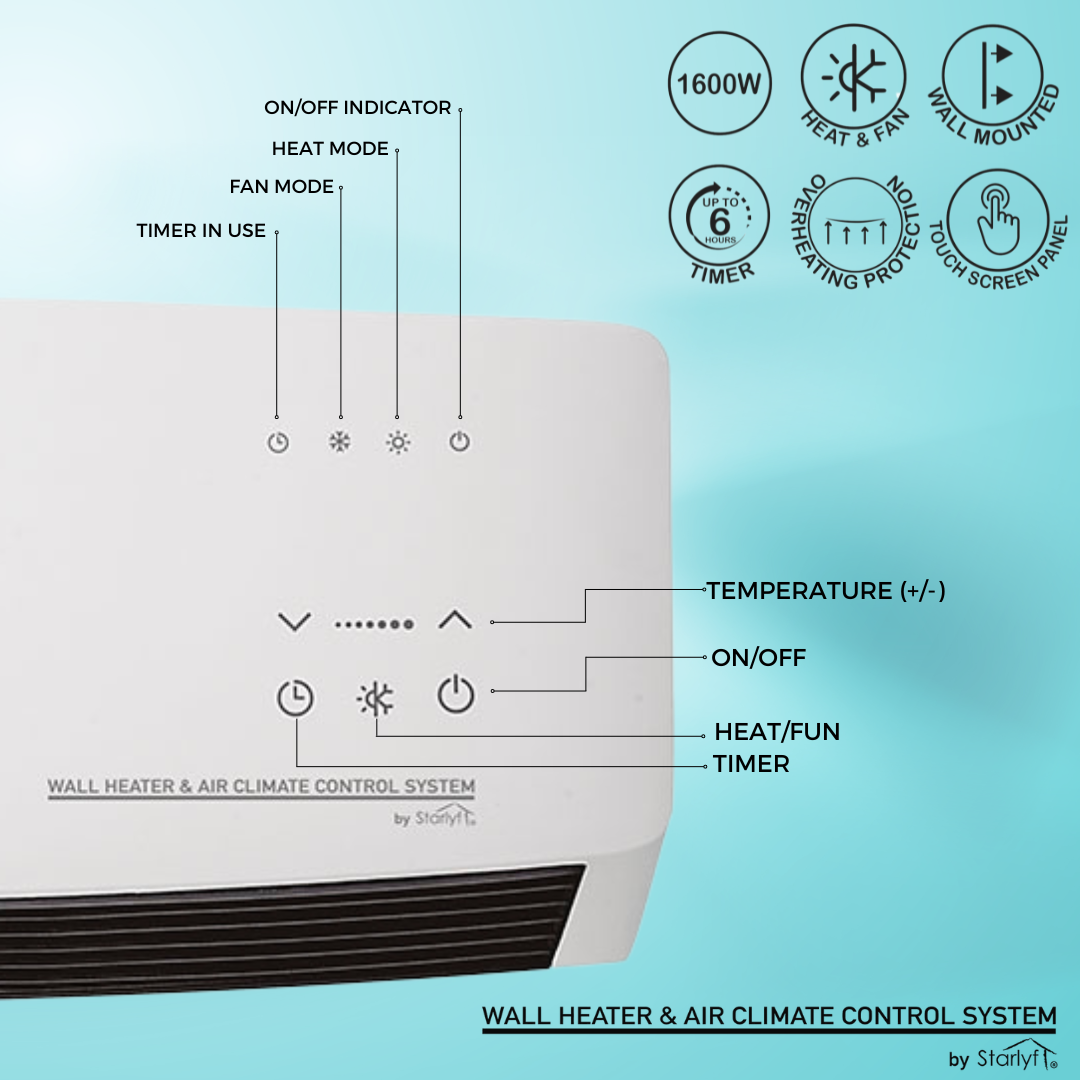 Climatizador e Aquecedor de Parede 2 em 1 Starlyf® Climate Control