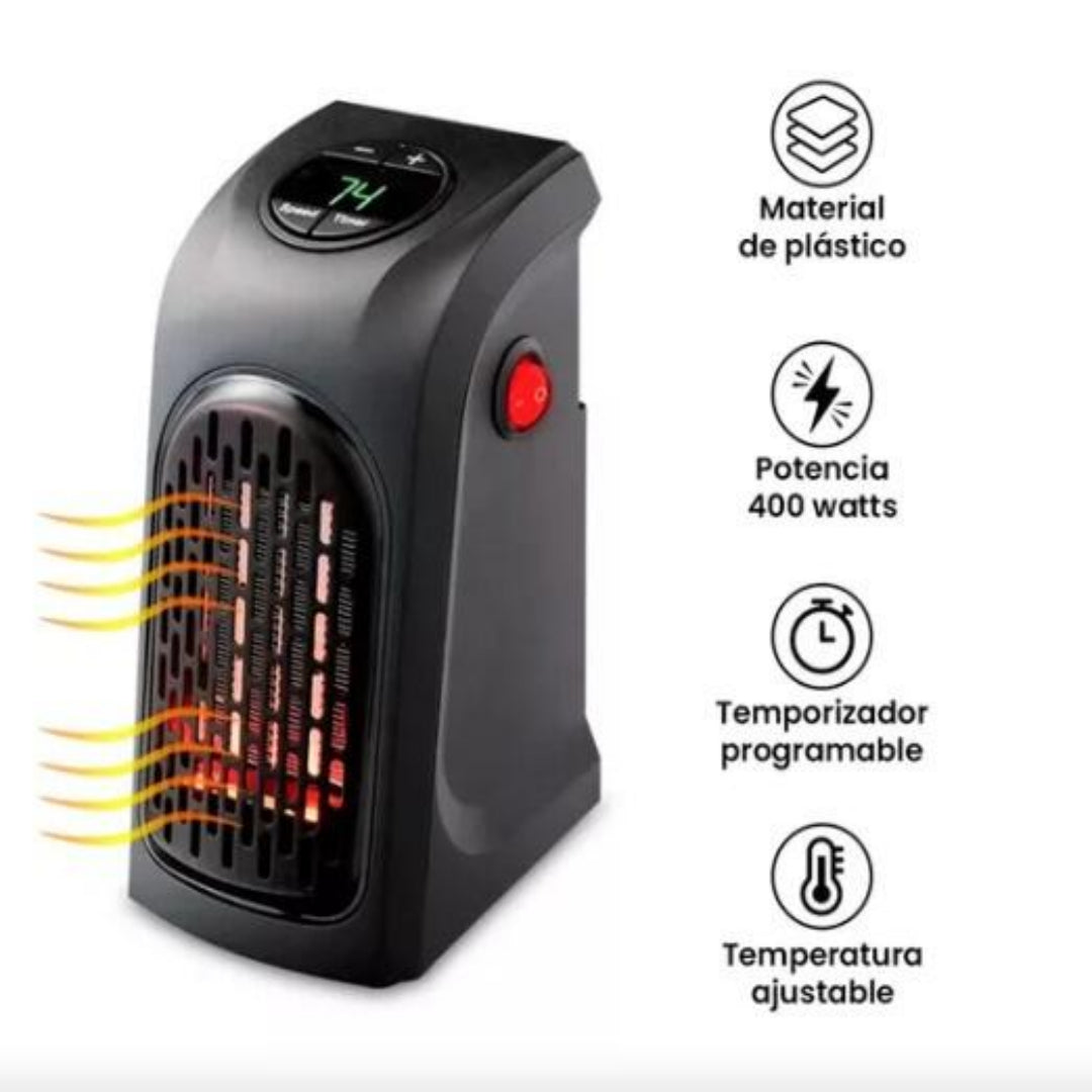 Aquecedor de Tomada 400W – Compacto, Silencioso e Eficiente